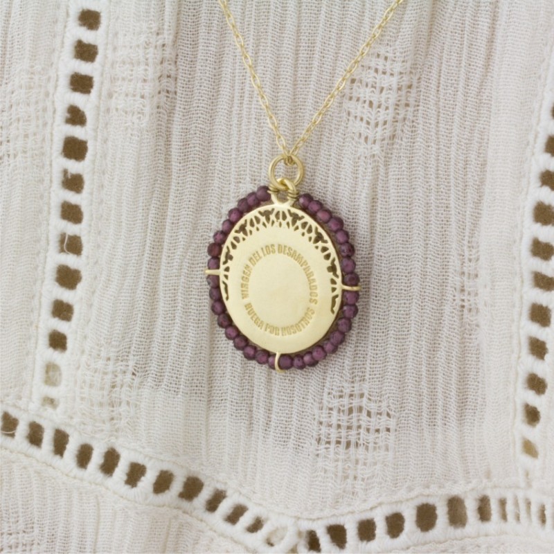 Gargantilla de plata chapada en oro de la virgen de los Desamparados